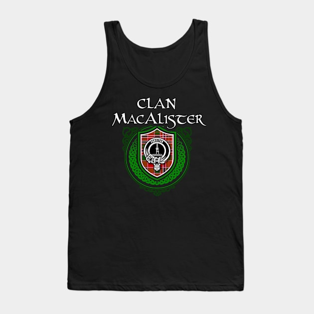 Macalister Surname Scottish Clan Tartan Crest Tank Top by Celtic Folk